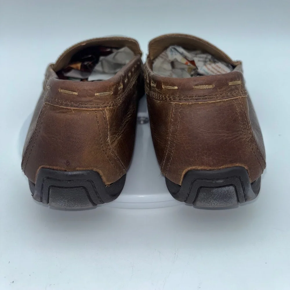FRYE & CO. Mens Brown Leather Driving Loafers Moc Toe Slip On Shoes‎ Comfort 8.5